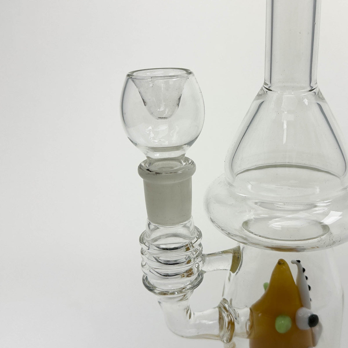 12" Yellow Fish Glass Bong with Fish Diffuser – 18mm