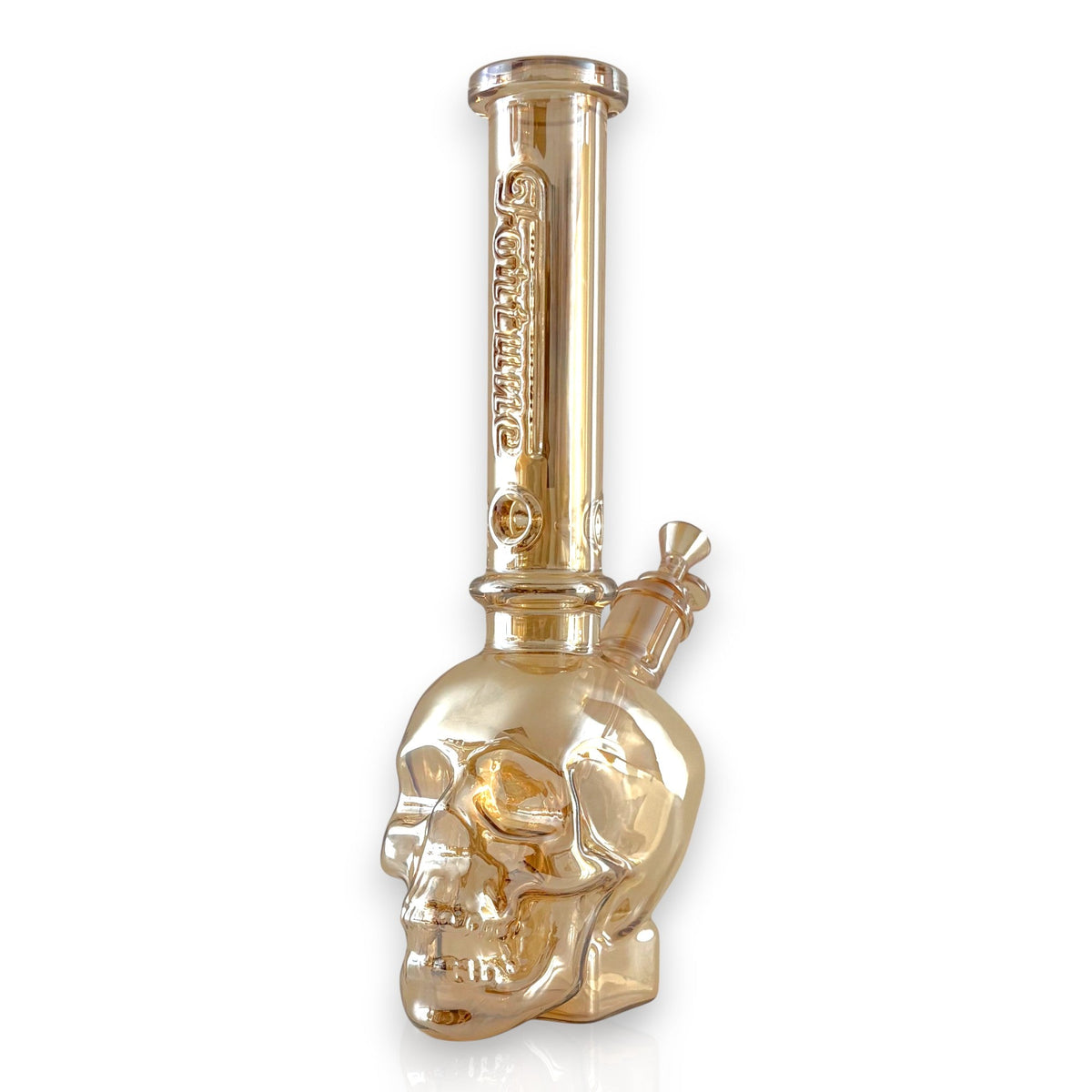 Fortune 14" Electroplated Skull Bong – 7mm Glass