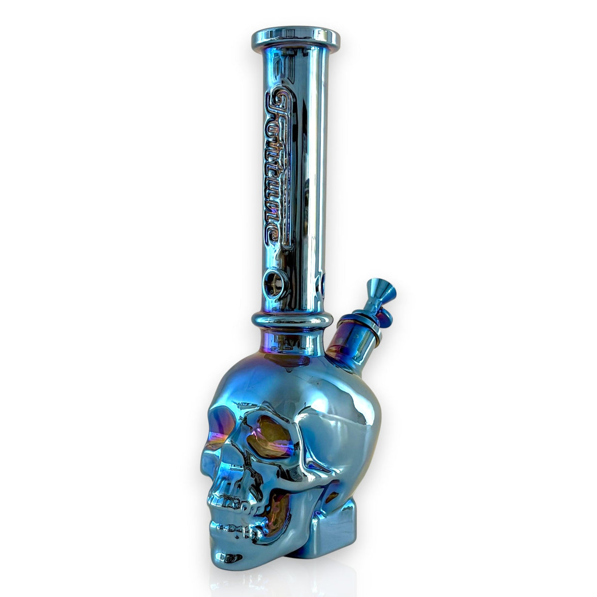 Fortune 14" Electroplated Skull Bong – 7mm Glass