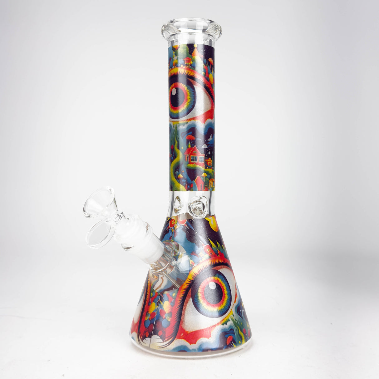 10" Eyes Design Glass Beaker Bong