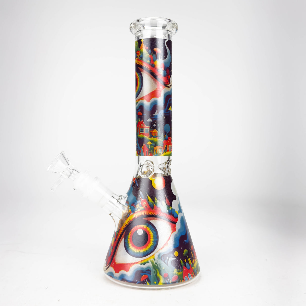 10" Eyes Design Glass Beaker Bong