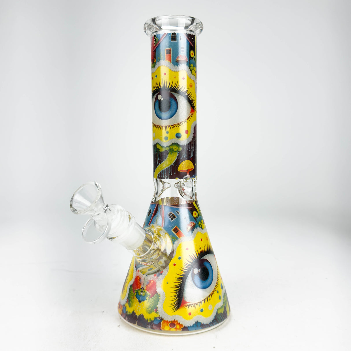 10" Eyes Design Glass Beaker Bong