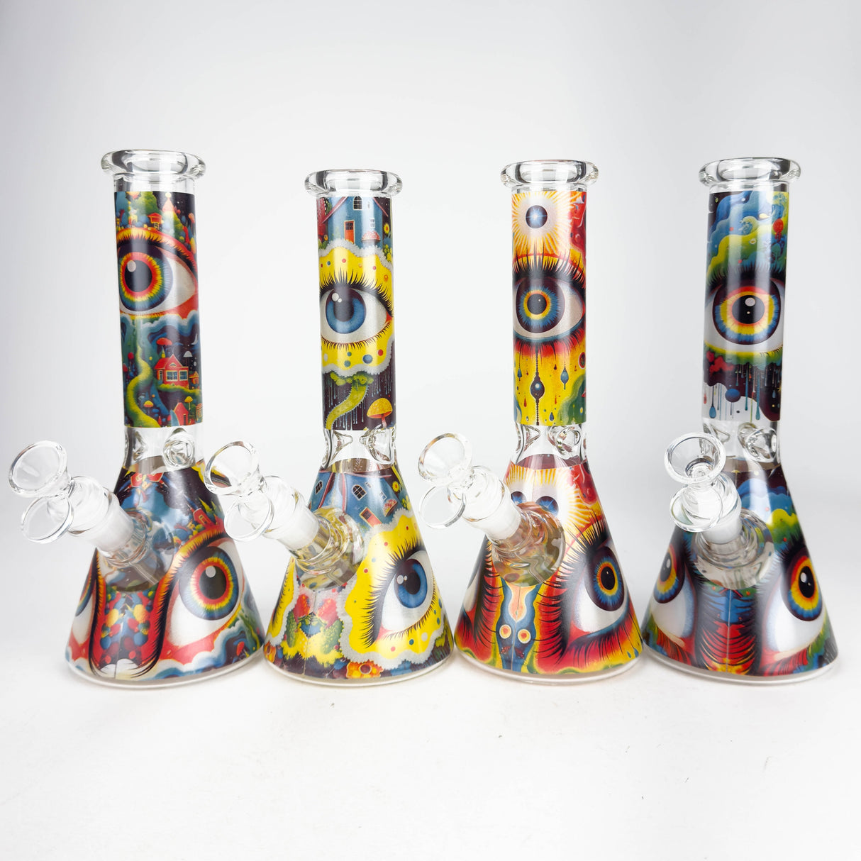 10" Eyes Design Glass Beaker Bong