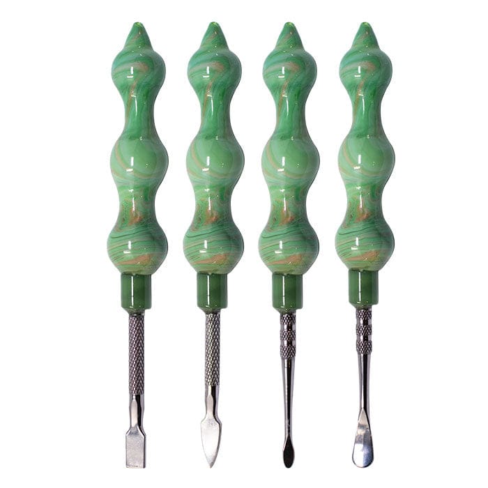 Maple Craft Inc Cap · Dabber · Insert · Clip · Nail Assorted Design Green Swirly Dabbing Stick With Paddle Scooper - Set-4 Assorted Design Green Swirly Dabbing Stick With Paddle Scooper - Set-4