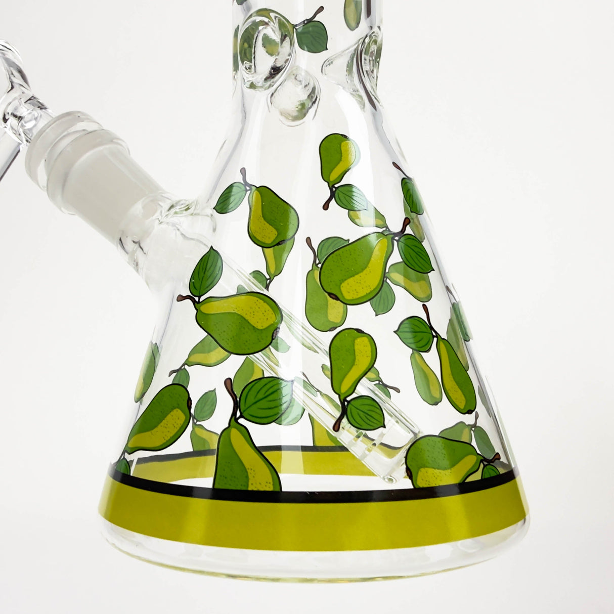 10" Green Apple Design Glass Beaker Bong