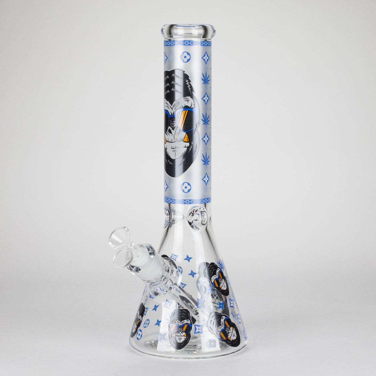 14" Glow-in-the-Dark Gorilla Beaker Bong with Diffused Downstem