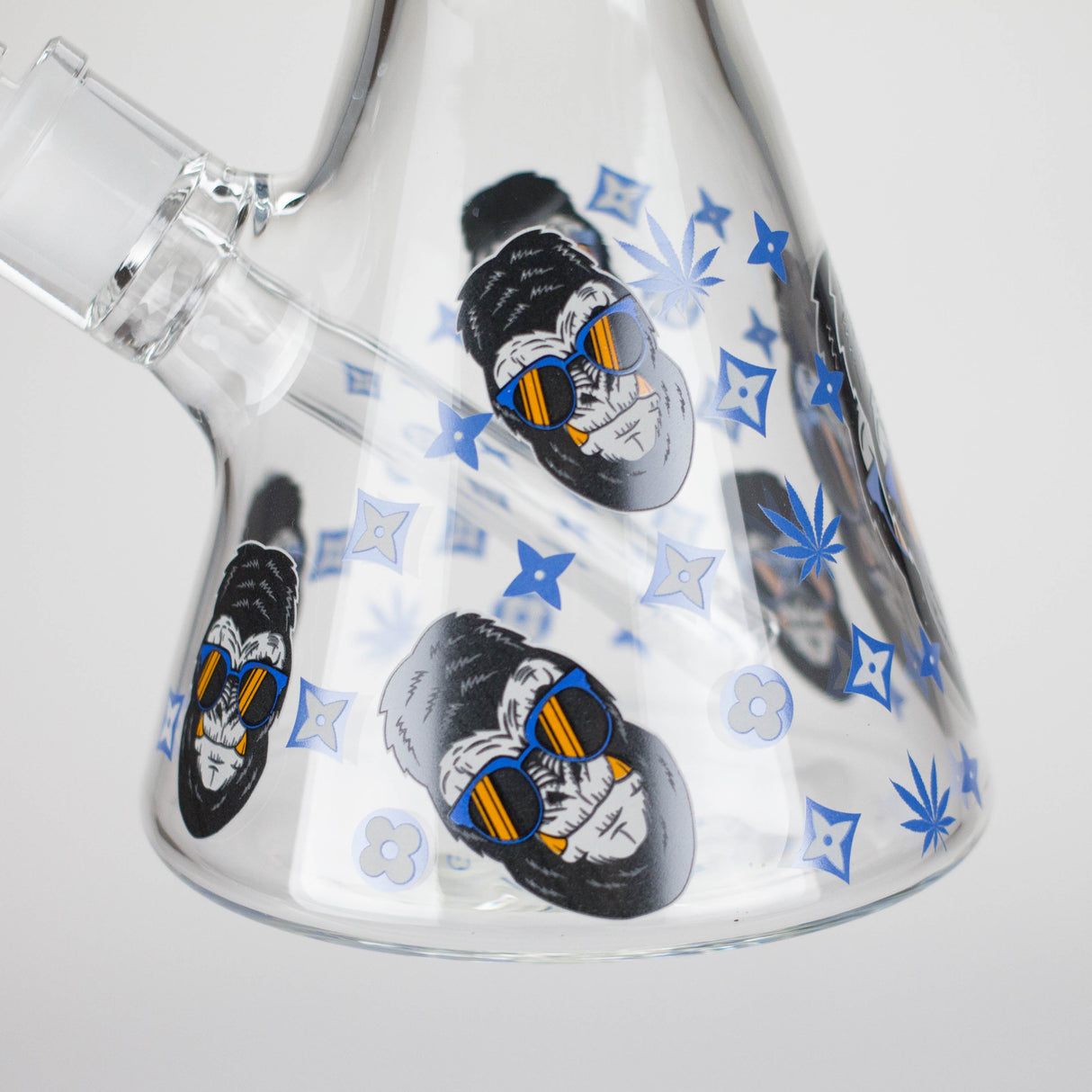 14" Glow-in-the-Dark Gorilla Beaker Bong with Diffused Downstem