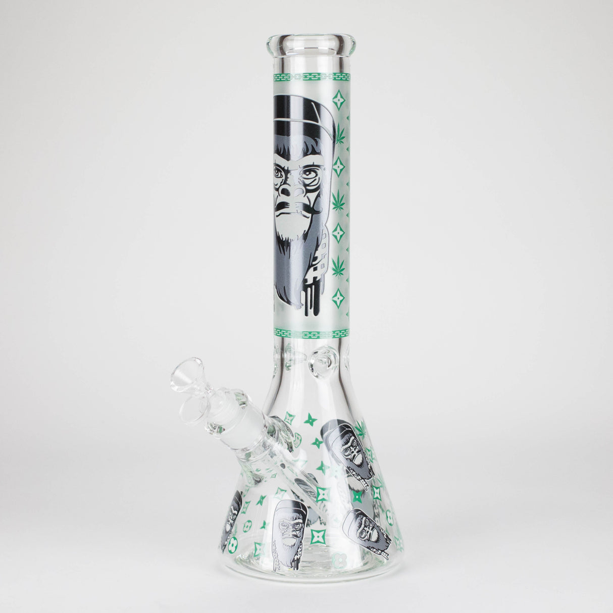 14" Glow-in-the-Dark Gorilla Beaker Bong with Diffused Downstem
