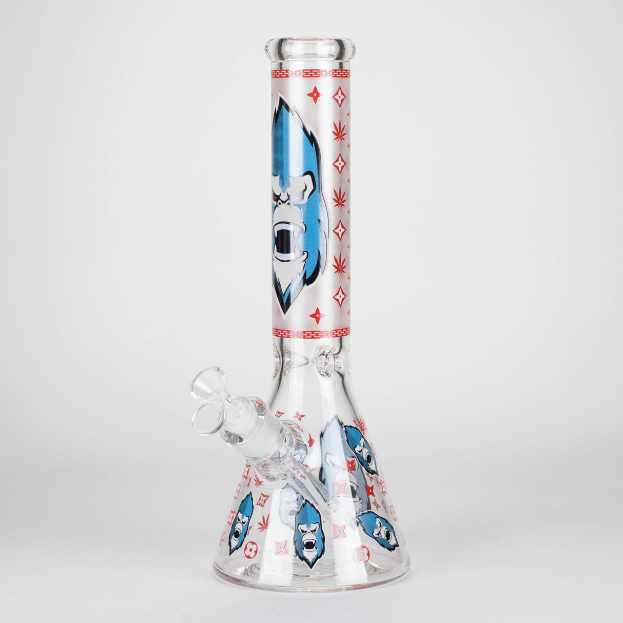 14" Glow-in-the-Dark Gorilla Beaker Bong with Diffused Downstem