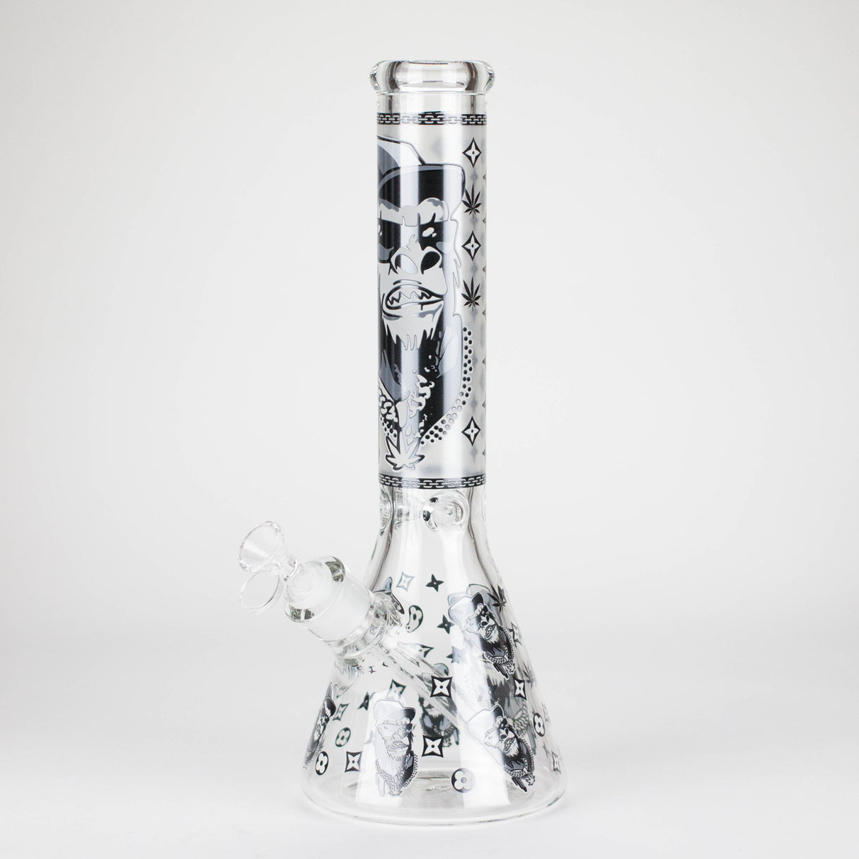 14" Glow-in-the-Dark Gorilla Beaker Bong with Diffused Downstem