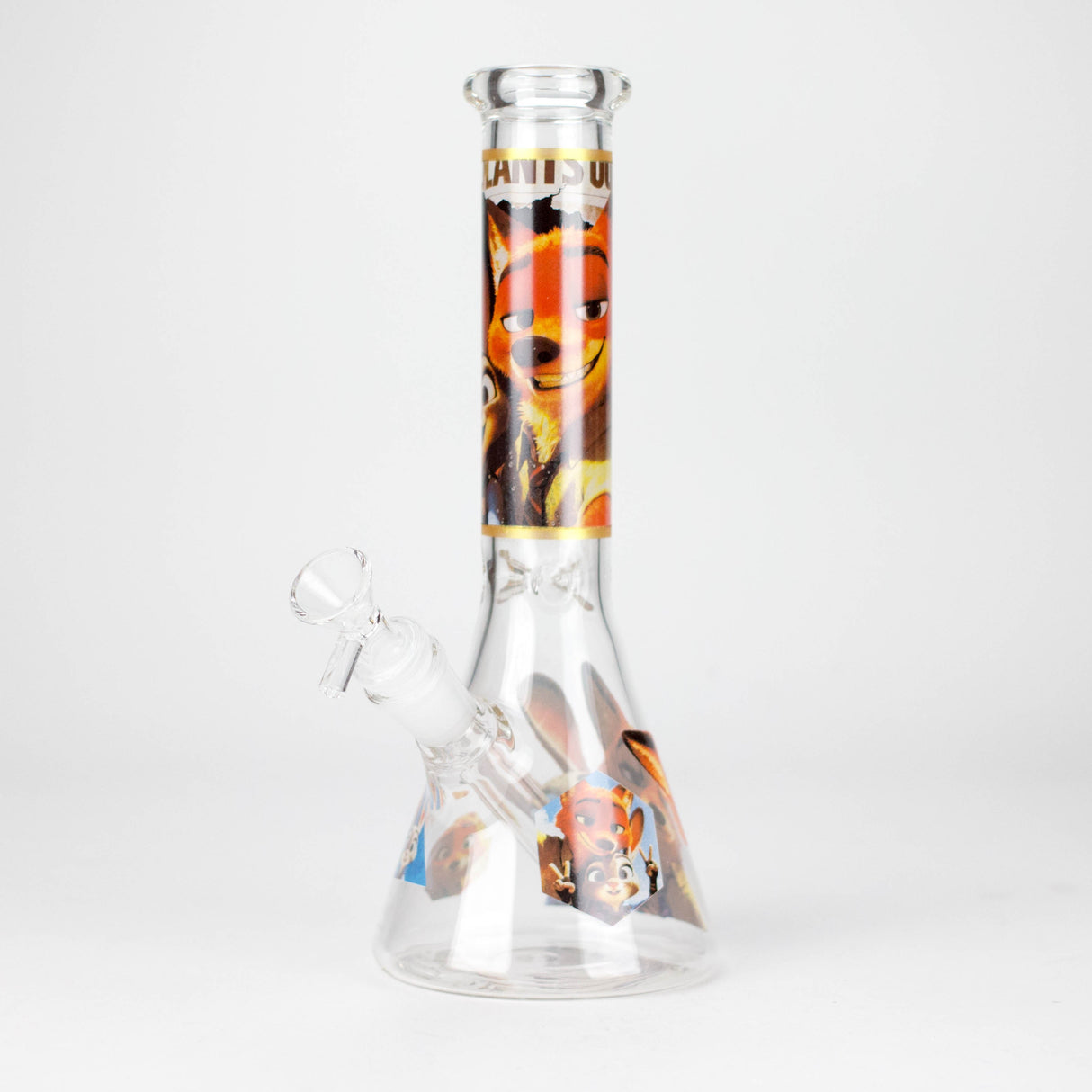 10" Woodland Animal Beaker Bong with Removable Downstem