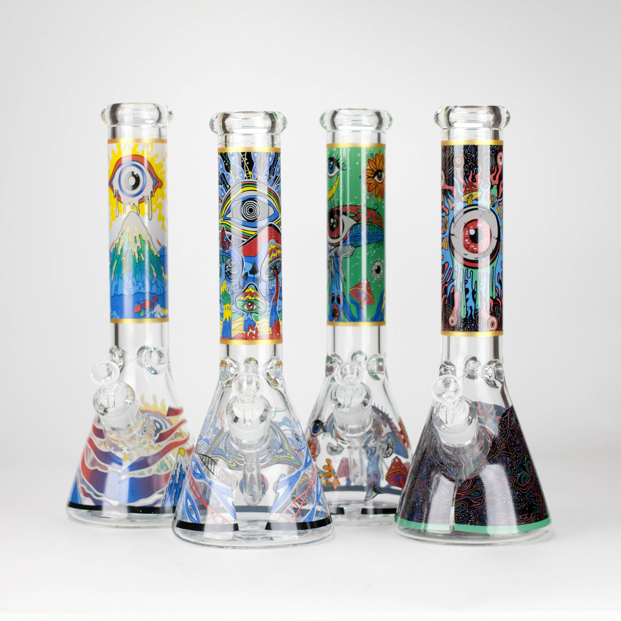 14" Eye Design 7 mm Heavy-Duty Glass Beaker Bong