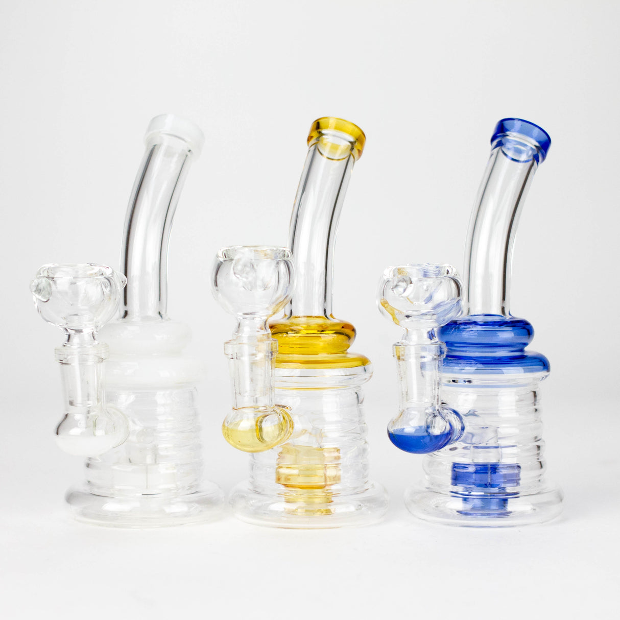 6" Assorted Stemless Glass Bong with 14 mm Bowl Joint