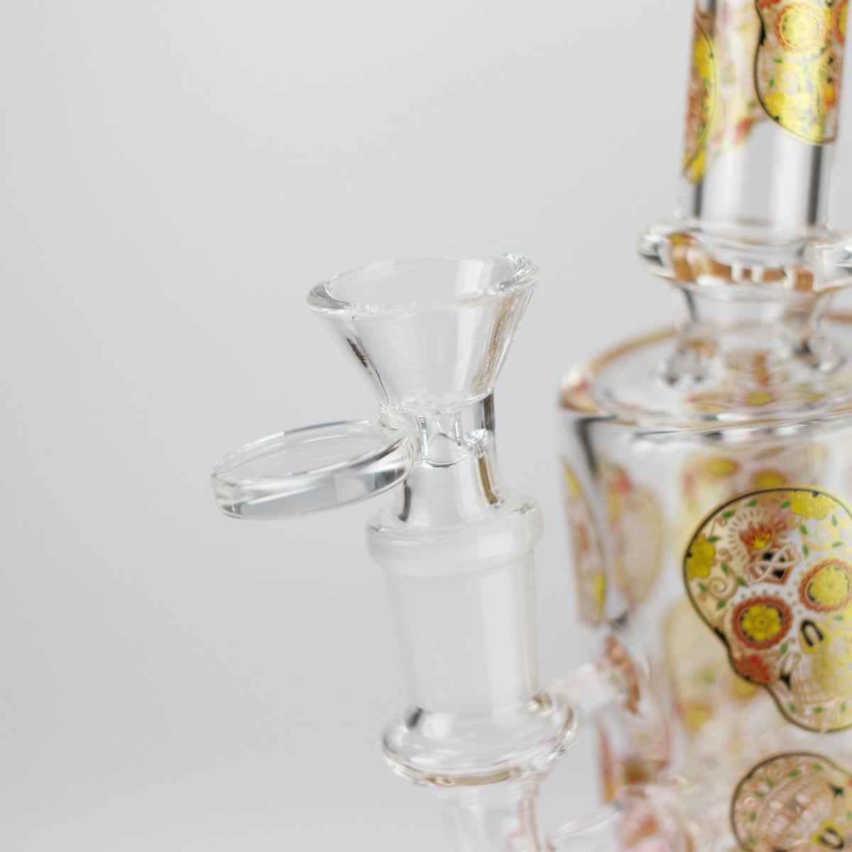 777 Smoke Dab Rig 7" 2-in-1 Sugar Skull Design Rig with Perc, Banger & Bowl Included Sugar Skull Mini Rig - 2-in-1 Perc Glass