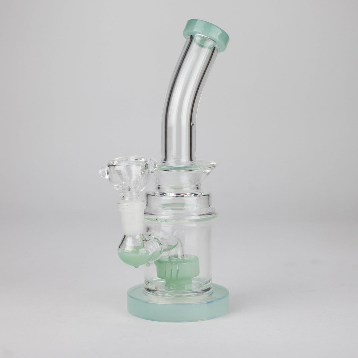 8" Assorted Bent Neck Glass Bong with Showerhead Diffuser