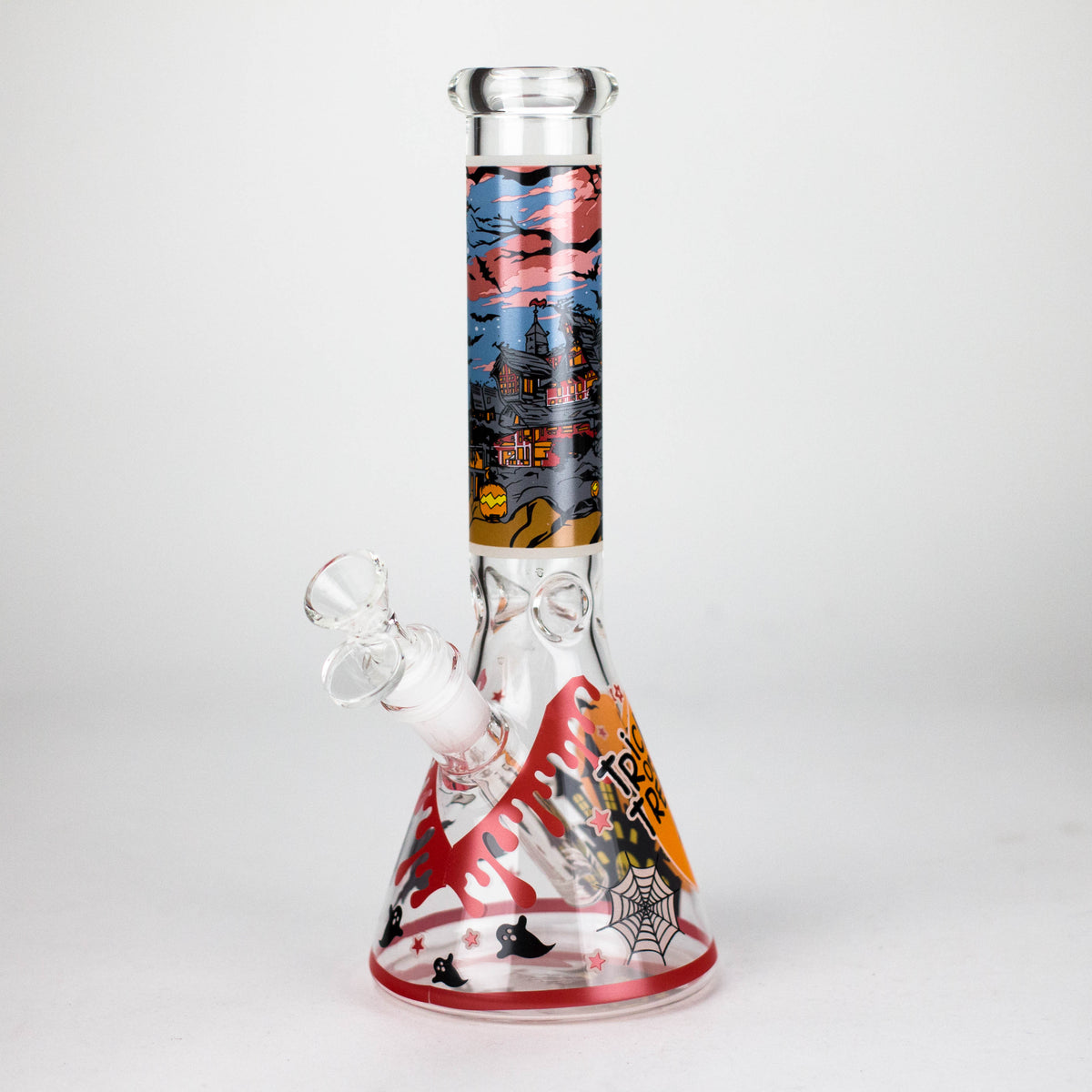 10-Inch Halloween Glow-in-the-Dark Glass Beaker Bong