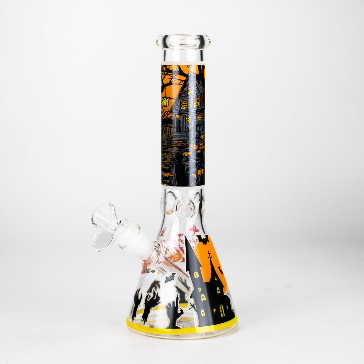 10-Inch Halloween Glow-in-the-Dark Glass Beaker Bong