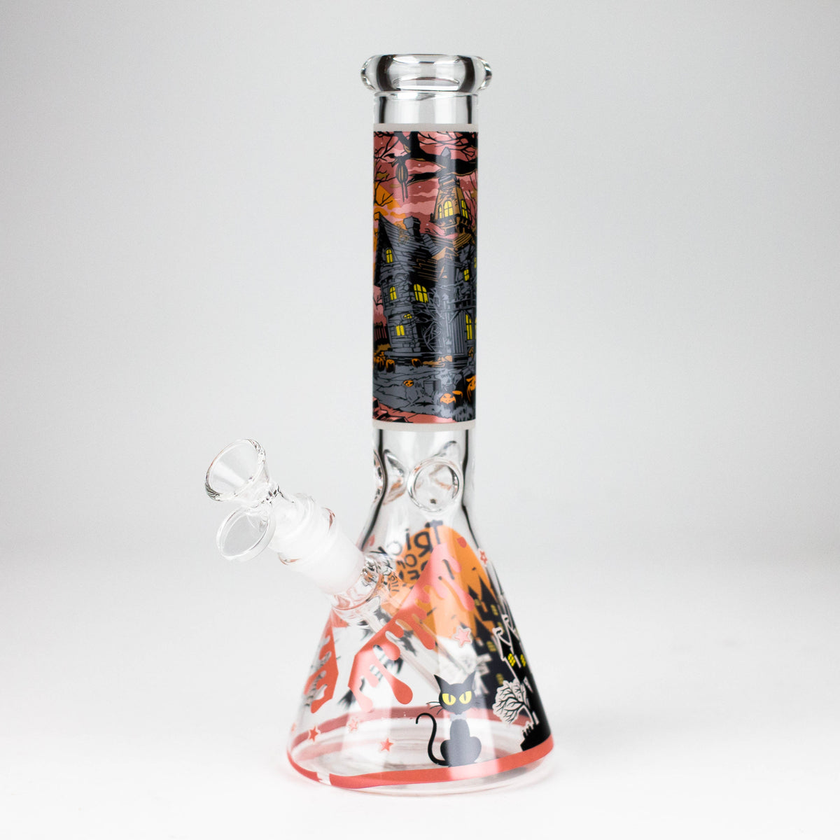 10-Inch Halloween Glow-in-the-Dark Glass Beaker Bong