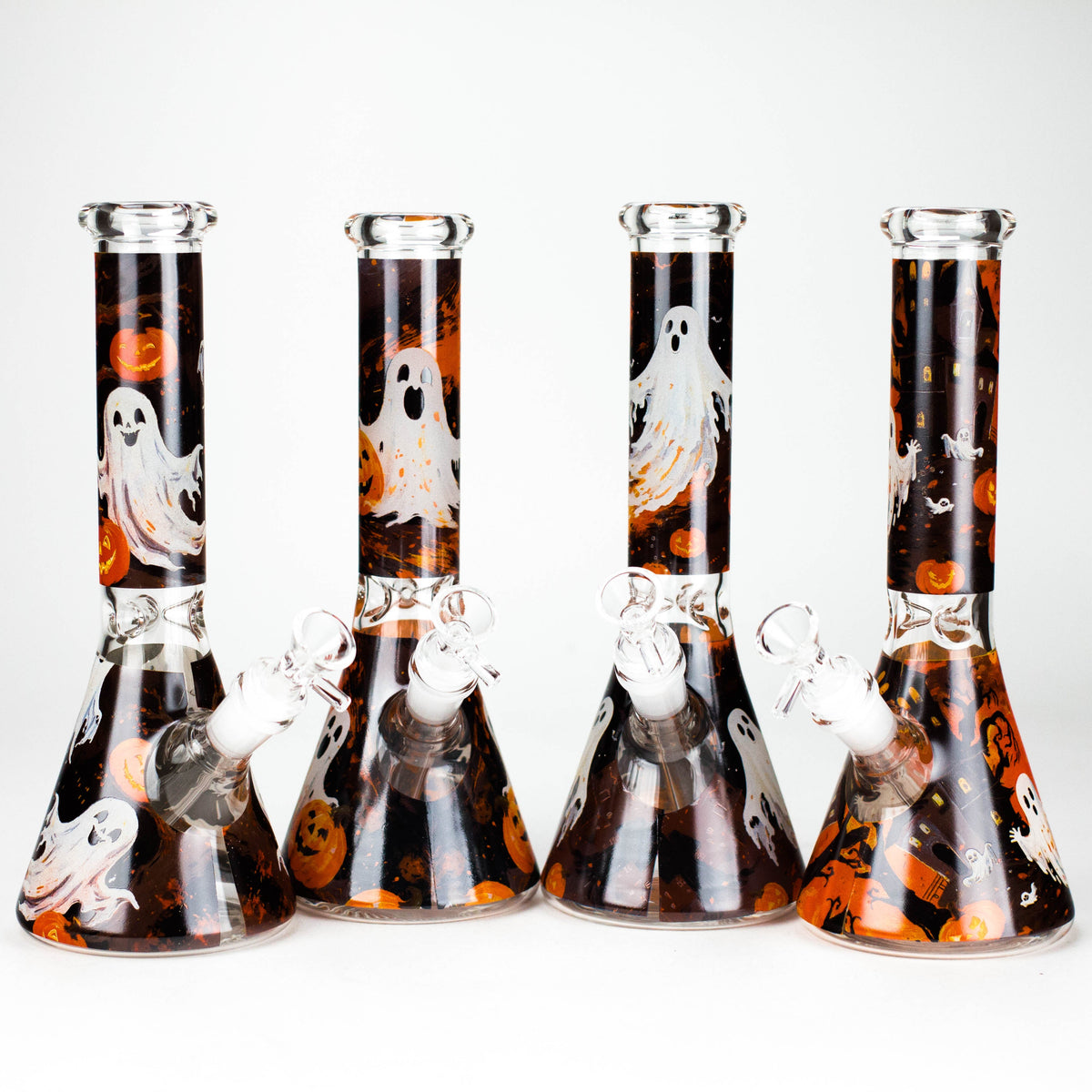 10-Inch Cute Ghost Glow-in-the-Dark Glass Beaker Bong