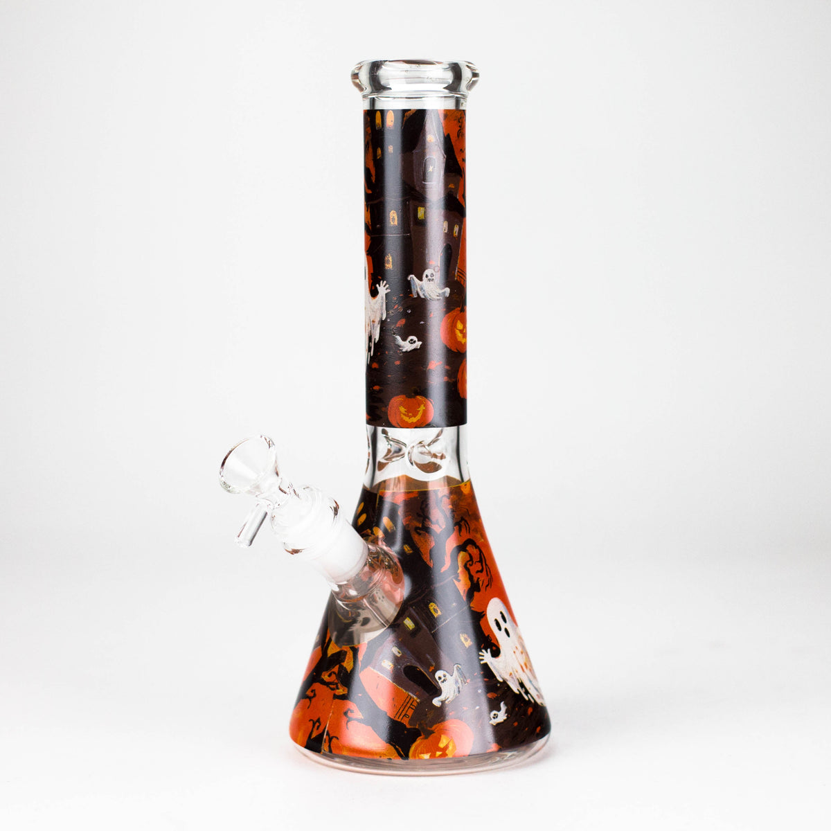 10-Inch Cute Ghost Glow-in-the-Dark Glass Beaker Bong
