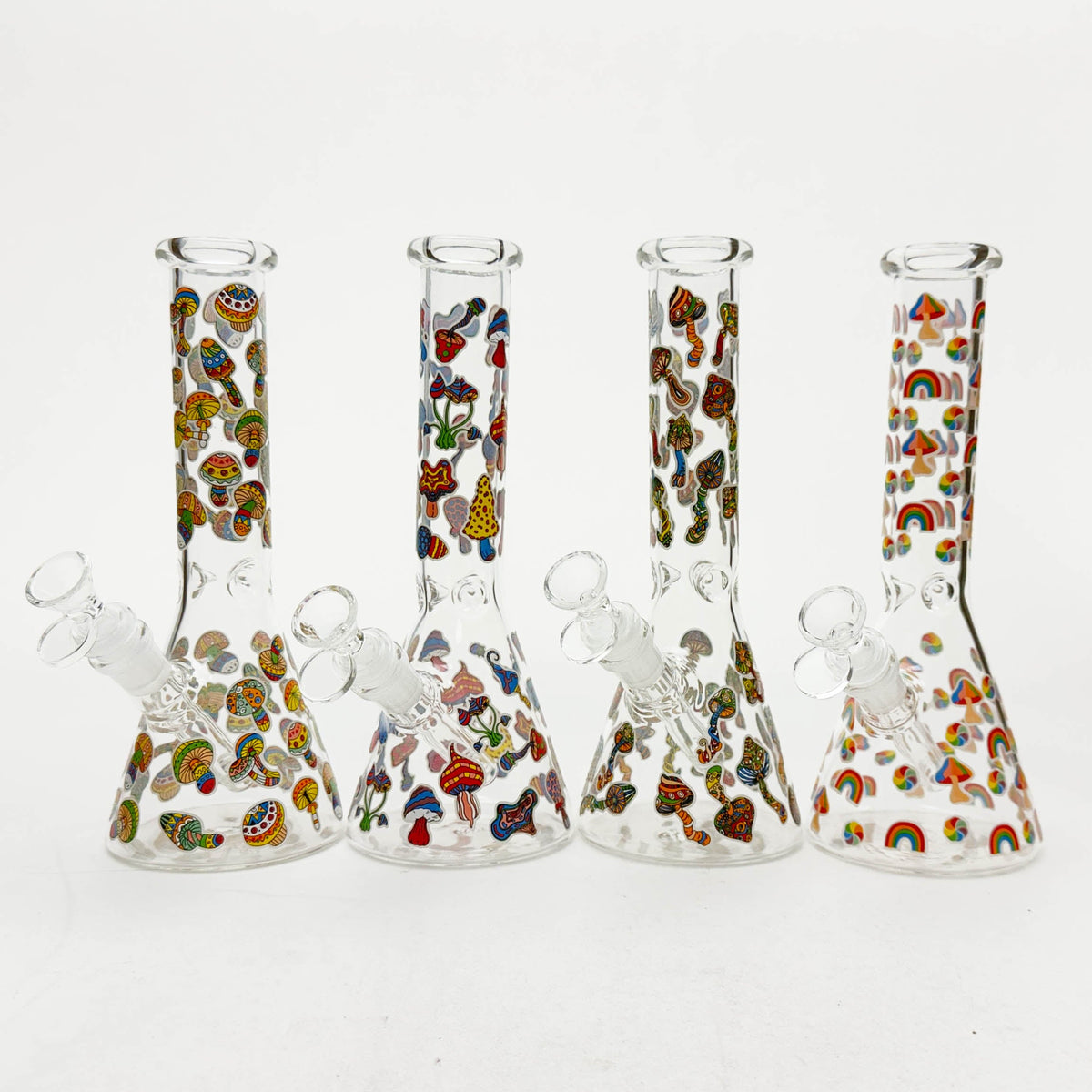 10" Cartoon Mushroom Glow-in-the-Dark Beaker Bong