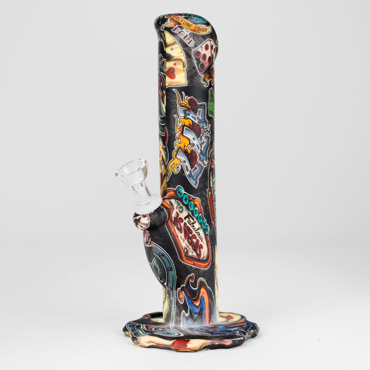 HIT 10" Art Print Silicone Straight Tube Water Pipe