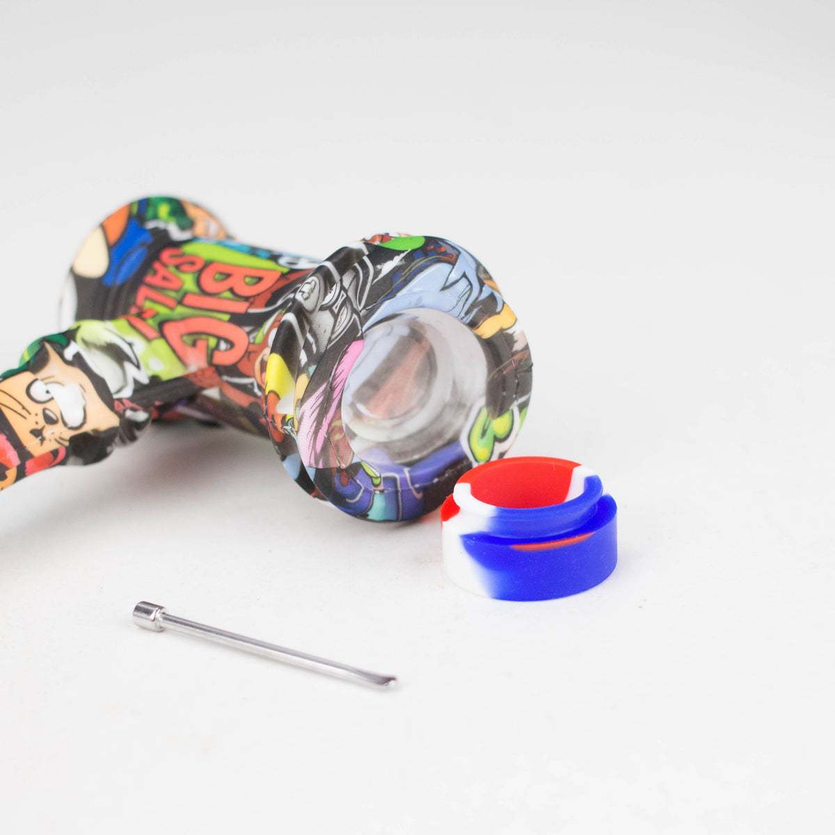 7-Inch Silicone Hammer Bubbler with Glass Bowl