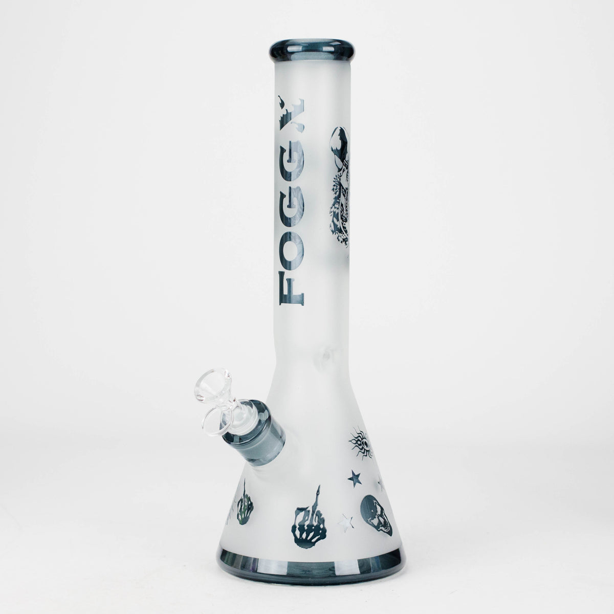 FOGGX 14-Inch Sandblasted Small Skull Beaker Bong