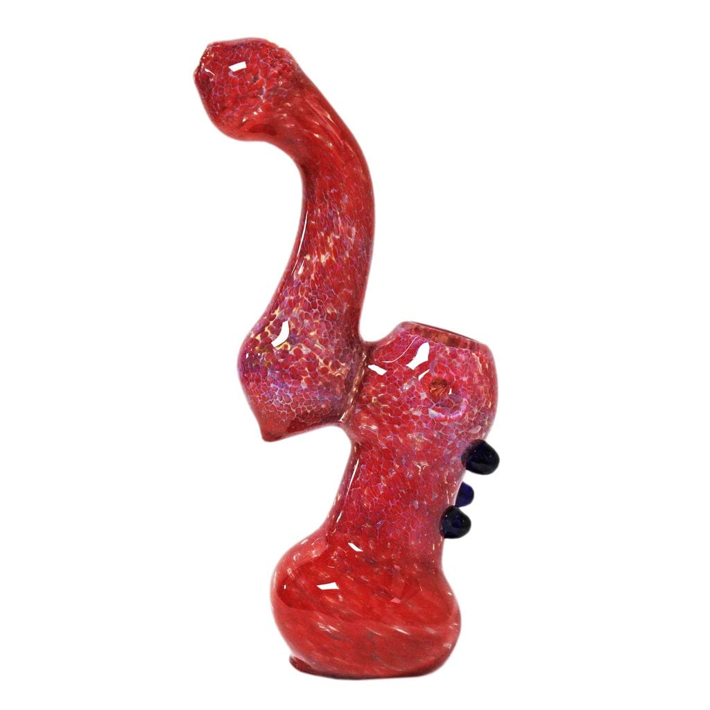 Maq Distributors Glass Pipe Genuine Pipe Co | 6" Stand Up Glass Bubbler-Red Aztec Genuine Pipe Co | 6" Stand Up Glass Bubbler-Red Aztec