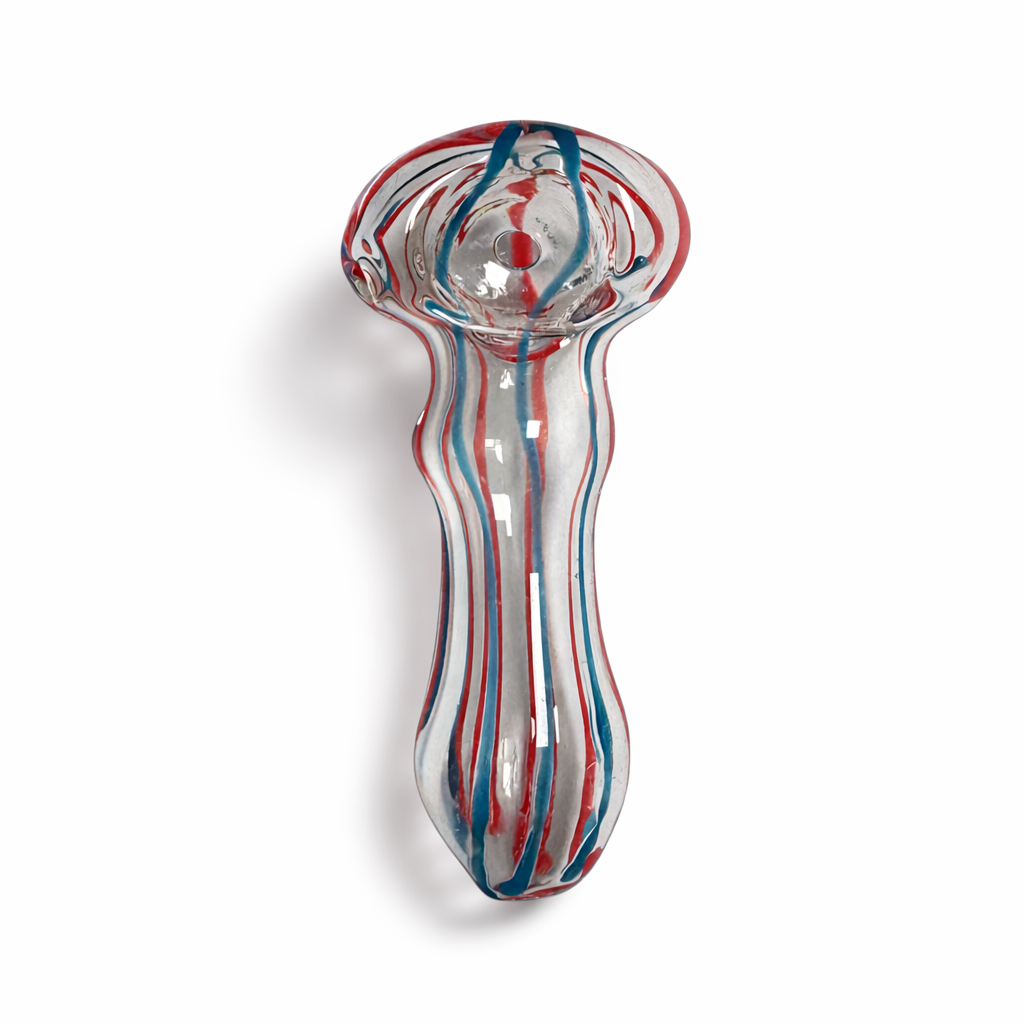 2.5" Double Glass Spoon Pipe 2-Pack - Assorted Mixed Colours