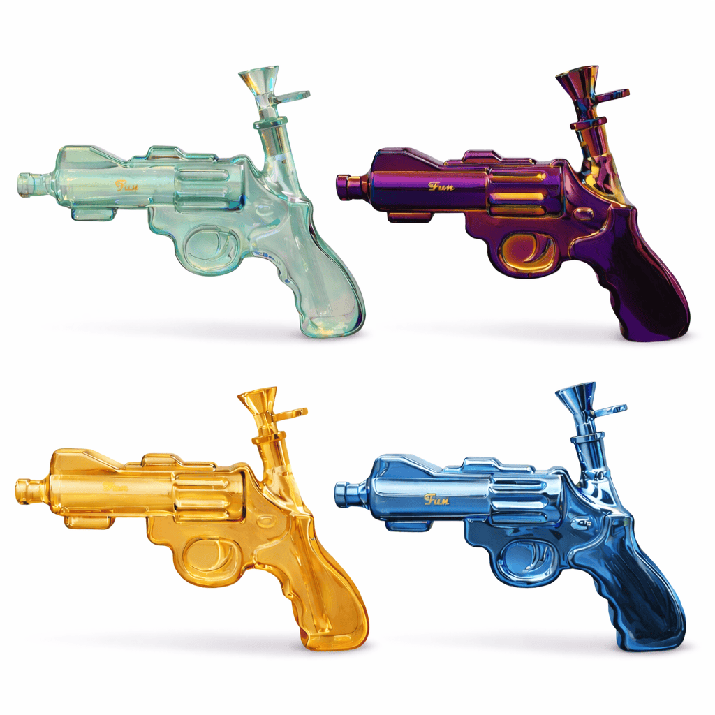 Fortune Glass Bong Fortune | 8″ Electroplated Revolver Waterpipe Fortune | 8″ Electroplated Revolver Waterpipe