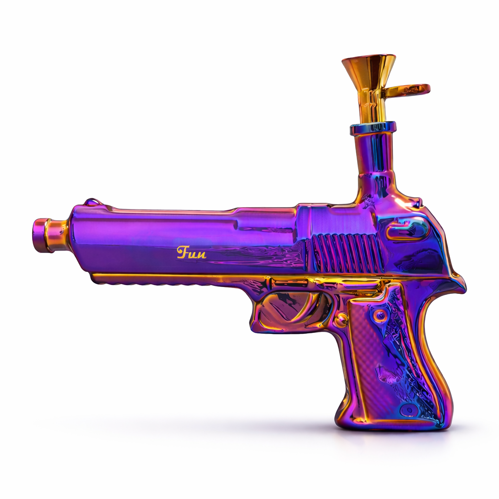 Fortune 8" Desert Eagle Electroplated Glass Waterpipe