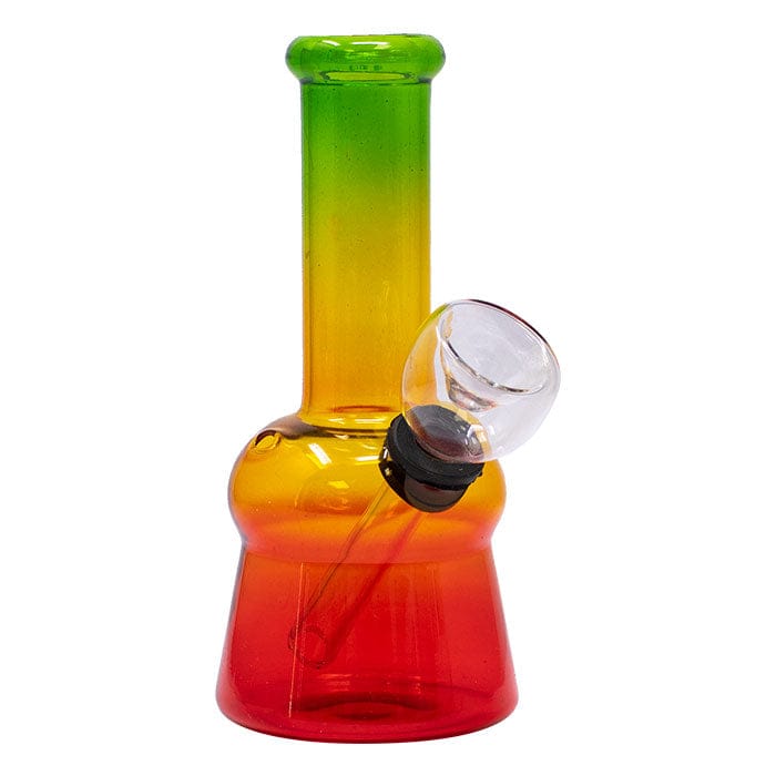 Maple Craft Inc Glass Bong 5" Rasta Colored Cylindrical Medium Glass Bong 5" Rasta Colored Cylindrical Medium Glass Bong