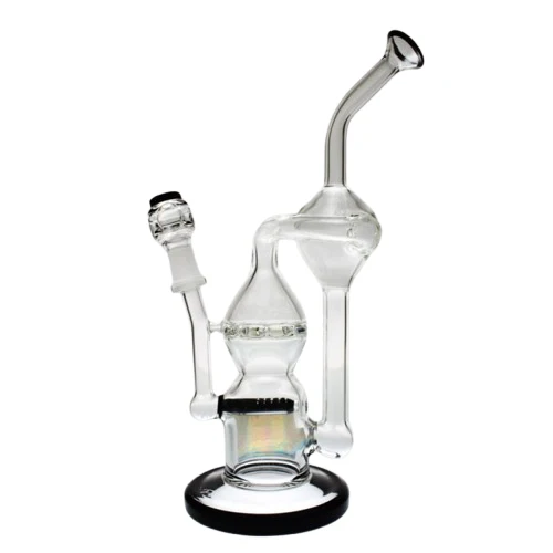 Pure Glass | 9" Infinity Recycler 10mm - Flower and Dab