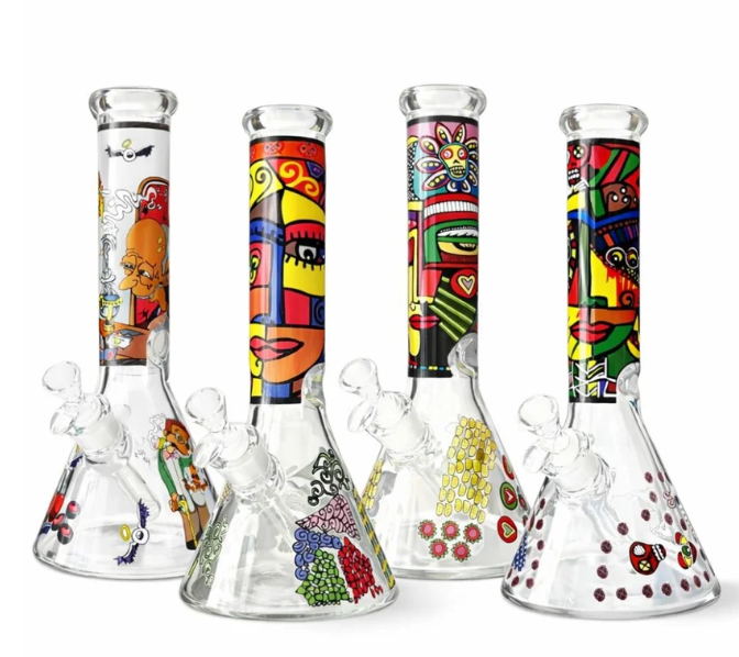 Urban Glyph 12.5" 7mm Designer Beaker Glass Bong