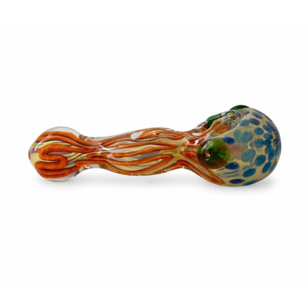 Super Supplys Inc Glass Pipe 5” Artistic Double Glass Hand Pipe-Assorted Color 5” Artistic Double Glass Hand Pipe-Assorted Color