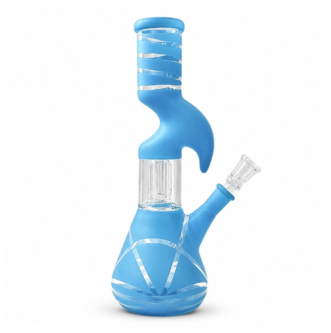 Super Supplys Inc Glass Bong 10" Matte Colour Zong Bong with 14 mm Bowl 10" Splashguard Zong Glass Perc Bong