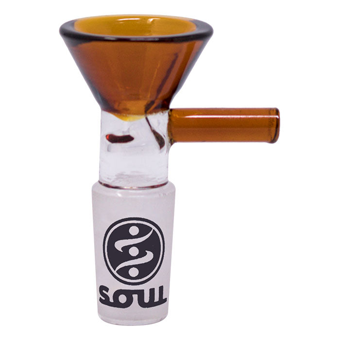 Amber Glass Honey Comb Bowl With Straight Handle -14mm