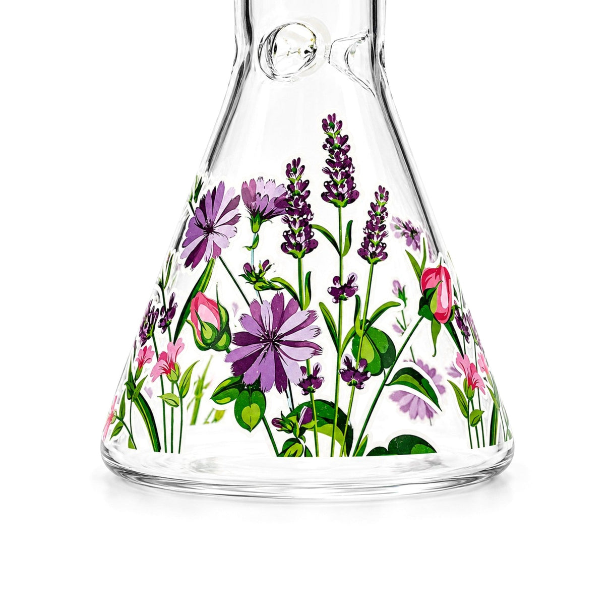 10" Glow-in-the-Dark Floral Beaker Bong