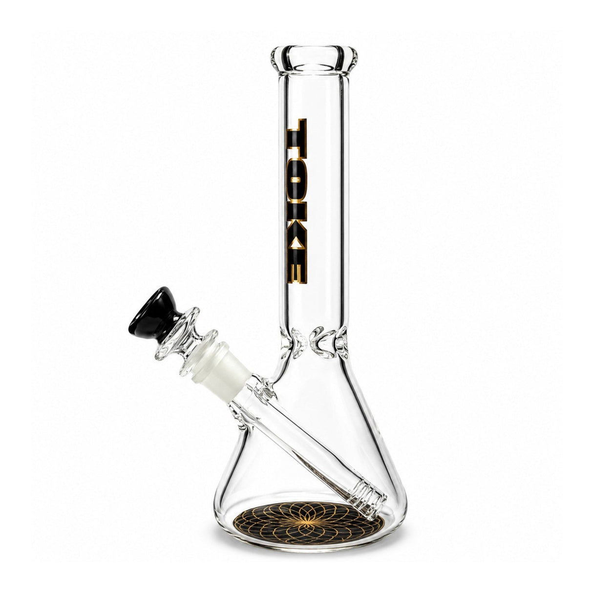 10" TOKE Black & Gold Beaker Bong