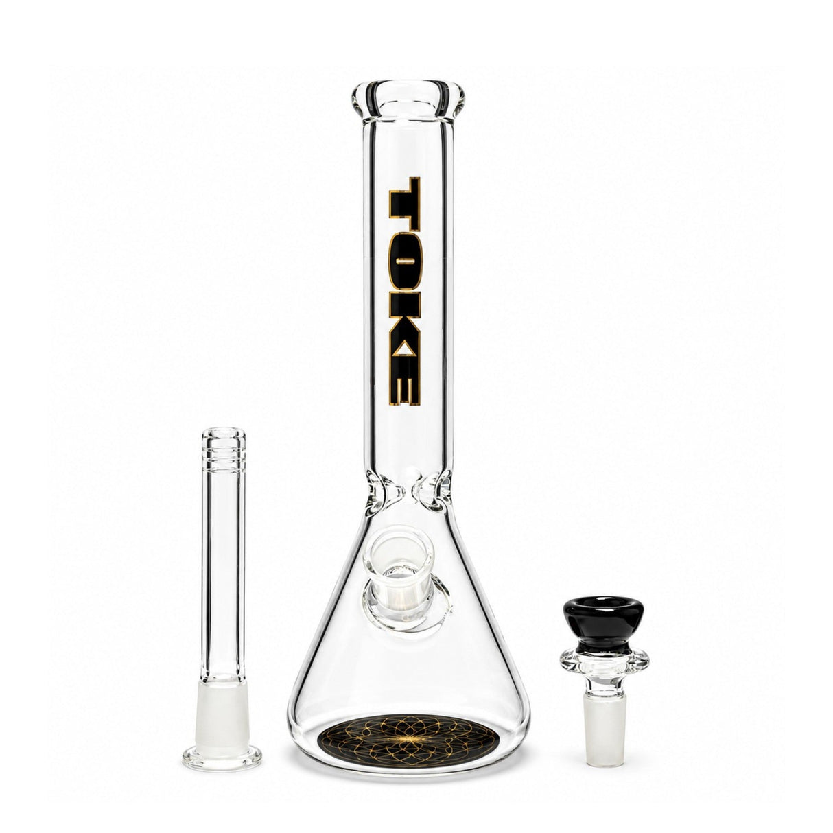 10" TOKE Black & Gold Beaker Bong