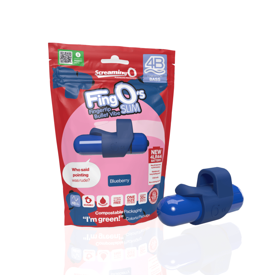JAL Vibrator Screaming O - 4B FingO Slim - Blueberry Screaming O - 4B FingO Slim - Blueberry