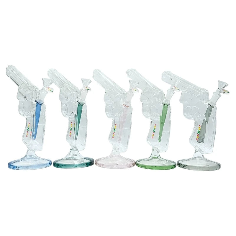 The MST Glass Bong 9" Revolver-Shaped Glass Water Pipe (MST153) 9" Revolver-Shaped Glass Water Pipe (MST153)
