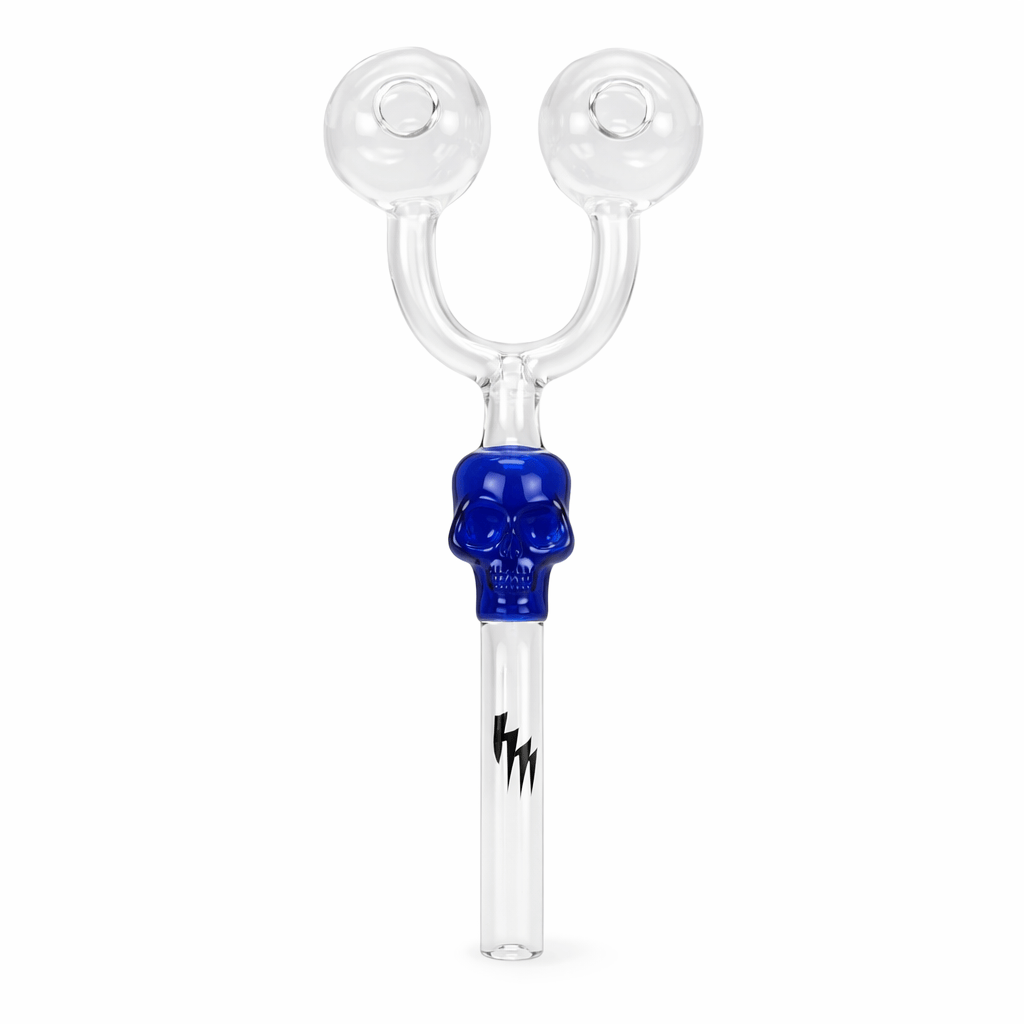NIBO Distribution Oil Burner Pipe HIT 5.8" Double Skull Oil Burner Glass Pipe HIT 5.8" Double Skull Oil Burner Pipe | Canada
