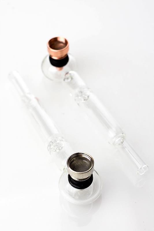 5.5" Glass tube pipe TP006 with metal screen Box of 24
