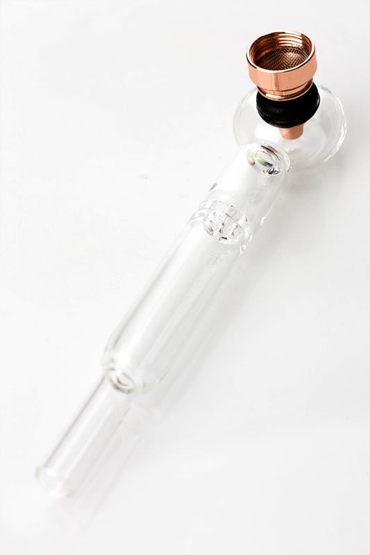 5.5" Glass tube pipe TP006 with metal screen Box of 24