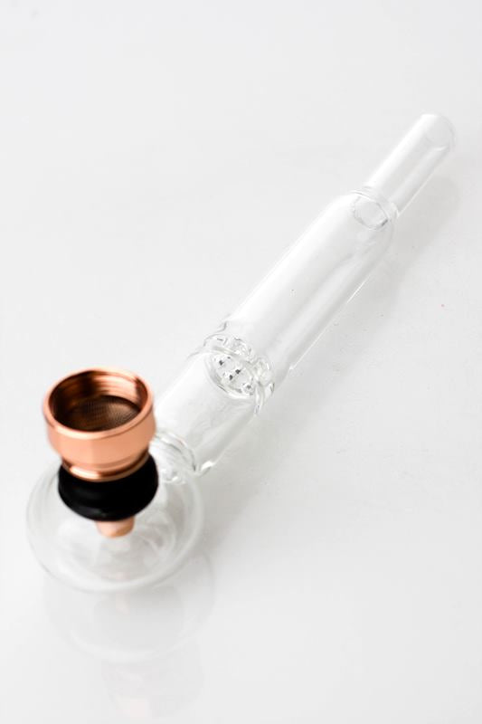 5.5" Glass tube pipe TP006 with metal screen Box of 24