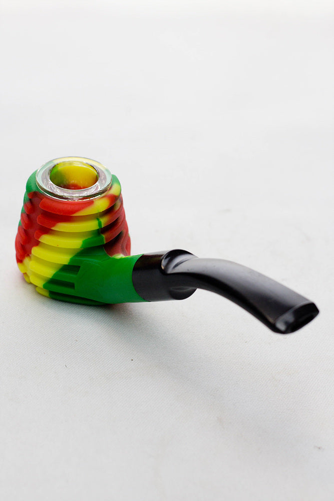 Sherlock Silicone pipe in display with glass bowl-WP134 - Display of 6