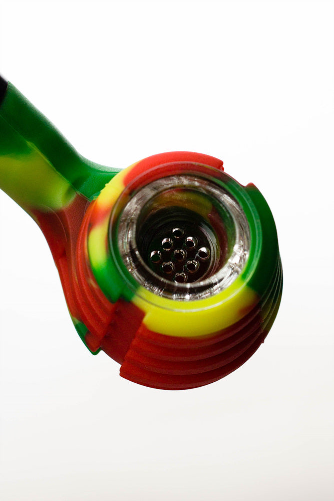 Sherlock Silicone pipe in display with glass bowl-WP134 - Display of 6
