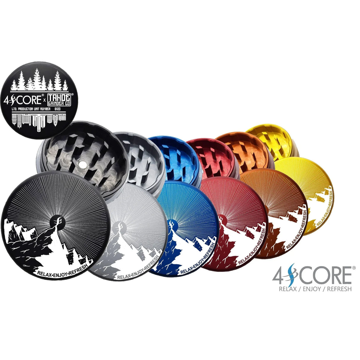 4SCORE®️ x Tahoe Grinder Co. USA made 2 PCS Herb Grinder - Limited Edition